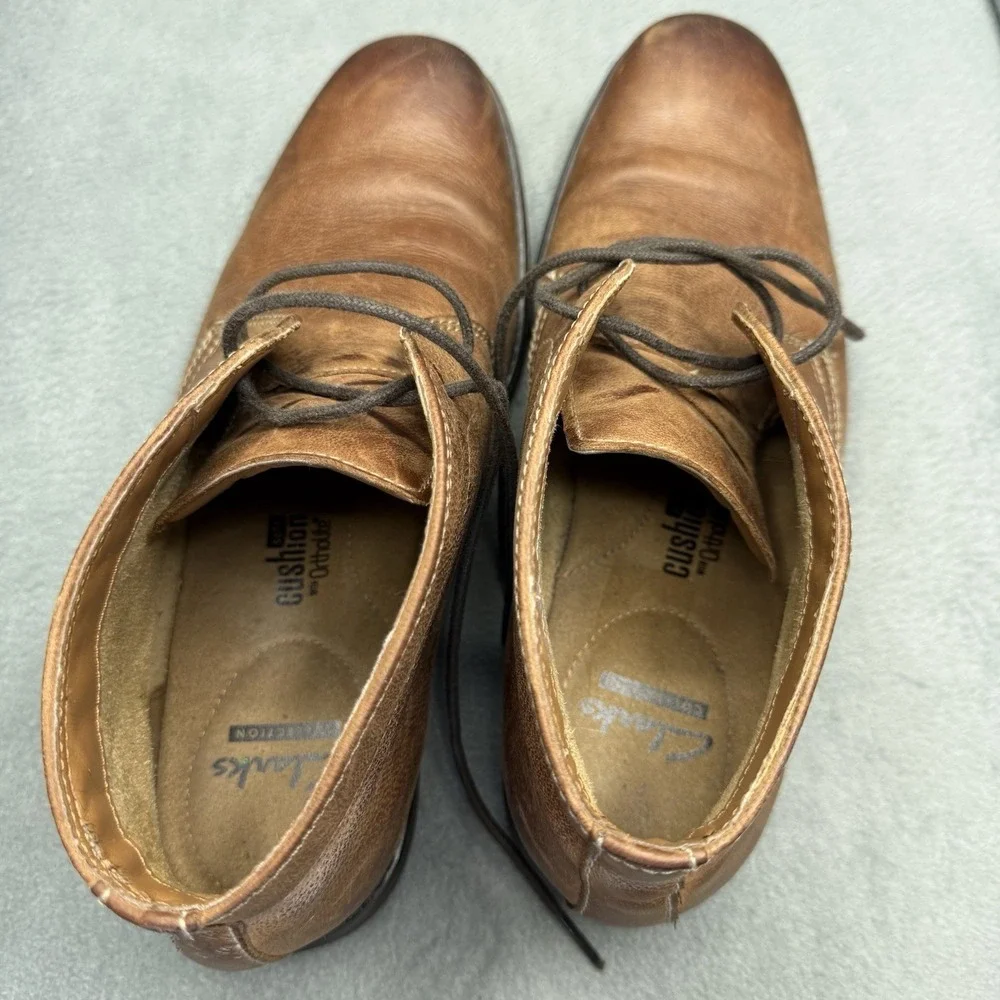Clarks 1825 Men's Size 8.5 M Brown Leather Chukka Ankle Boots Ortholite Lace Up